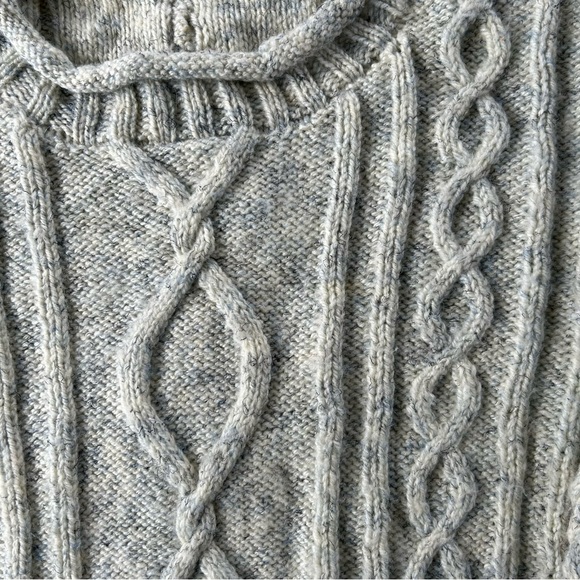 Handmade Textured Wool Blend Sweater Fisherman Coastal Oversized Rory Gilmore - Picture 5 of 8